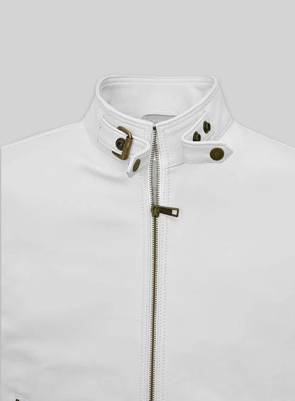 White Leather Jacket #905