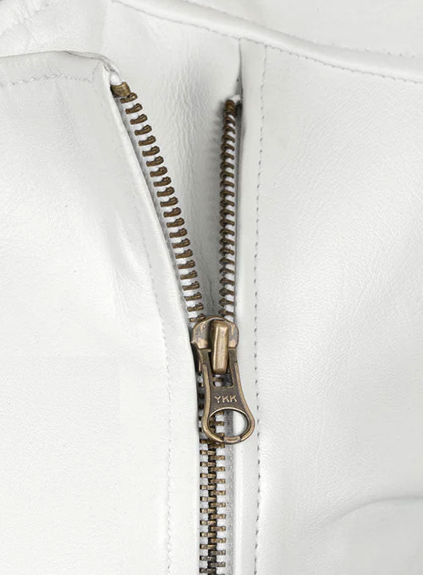 White Leather Jacket # 237
