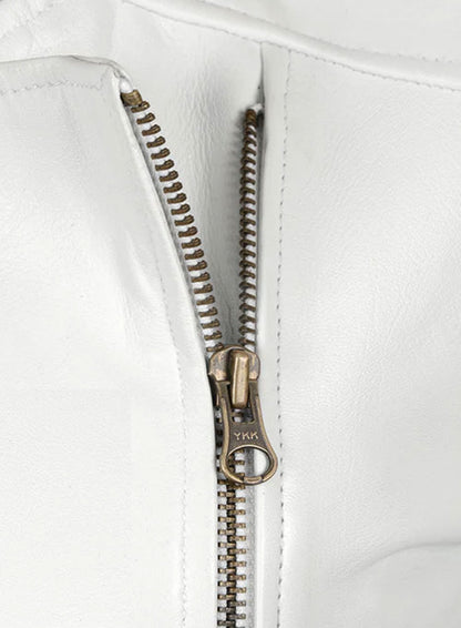 White Leather Jacket # 237