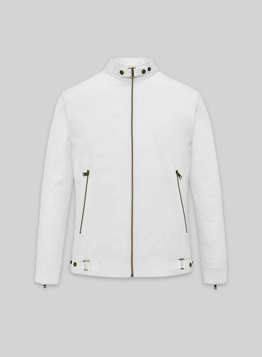 White Leather Jacket #905