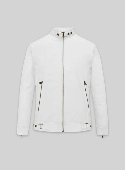 White Leather Jacket #905