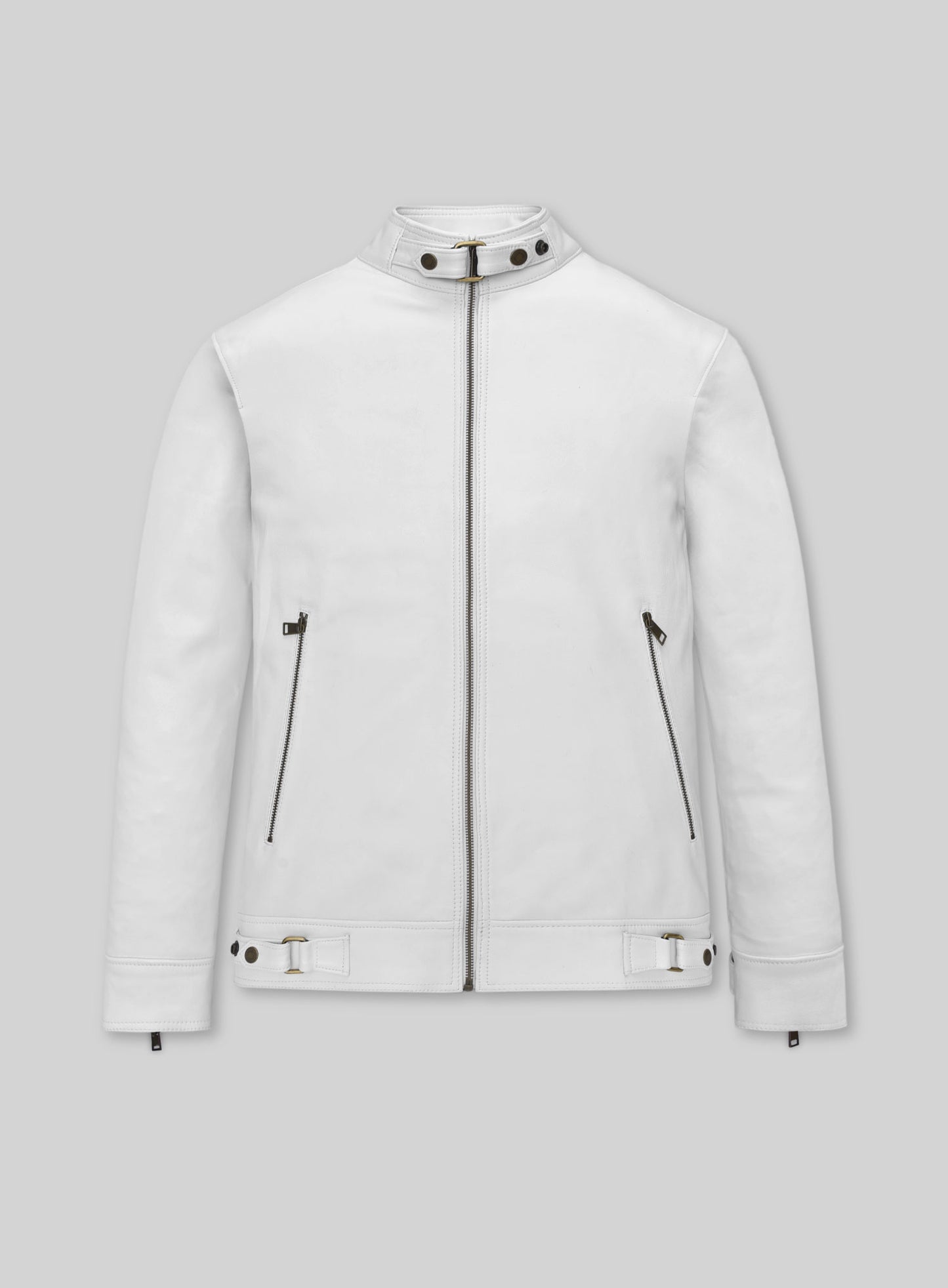 White Leather Jacket #905