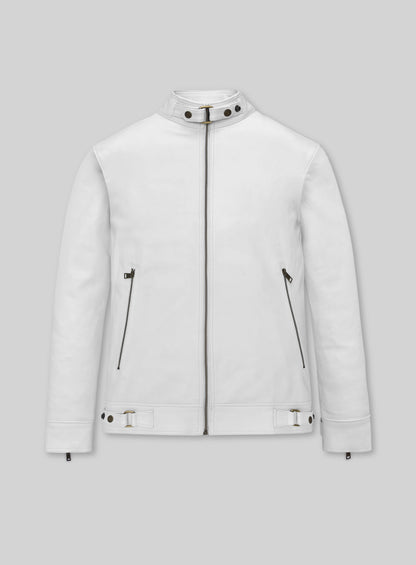 White Leather Jacket #905