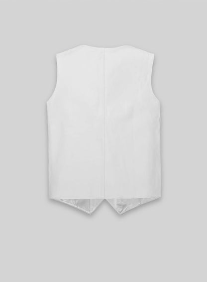 White Leather Vest # 306