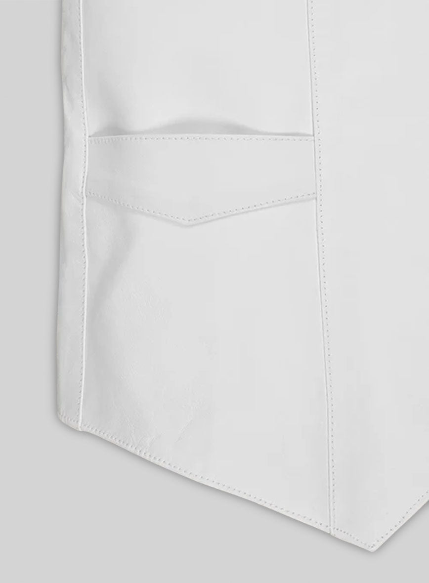 White Leather Vest # 306