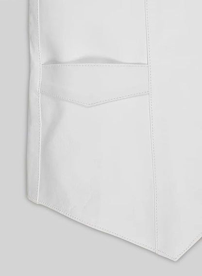 White Leather Vest # 306