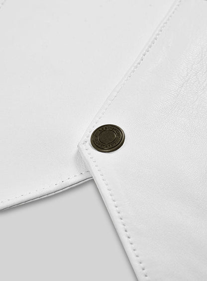 White Leather Vest # 306