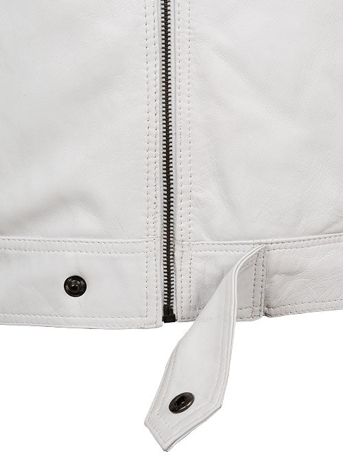 White Leather Jacket # 658 - LeatherCult