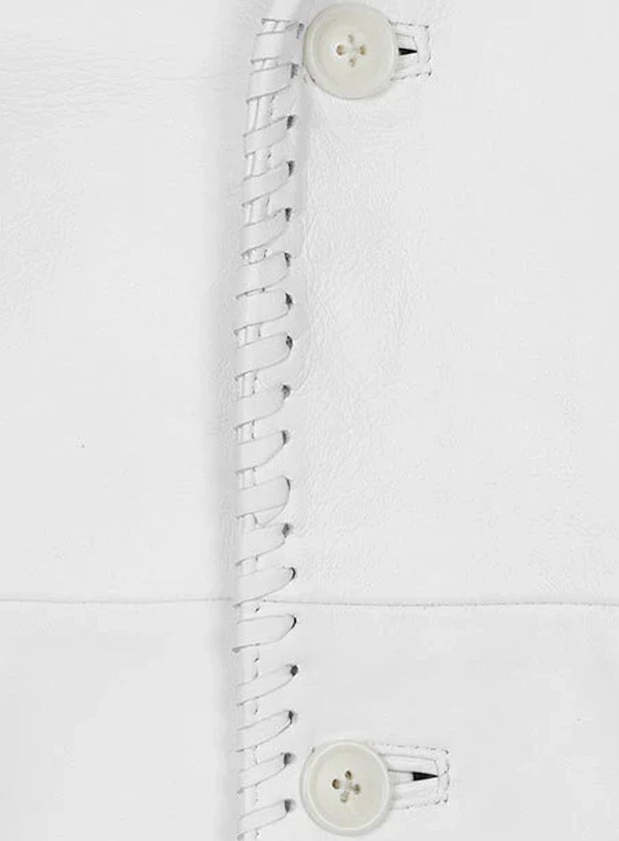 White Medieval Leather Blazer
