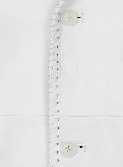White Medieval Leather Blazer - LeatherCult