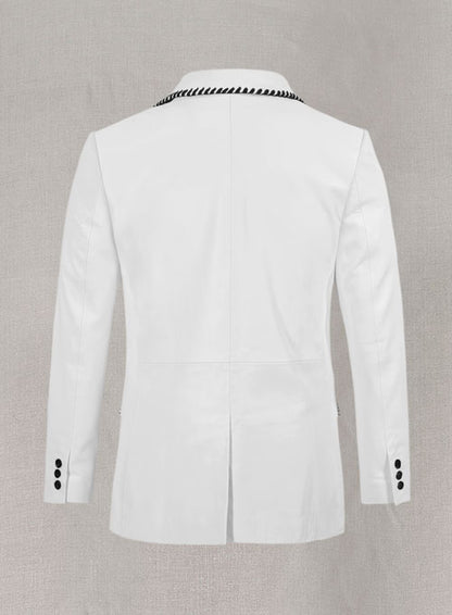 Black Striped White Medieval Blazer - LeatherCult