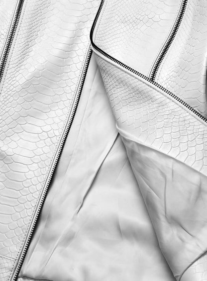 White Python Leather Jacket # 230