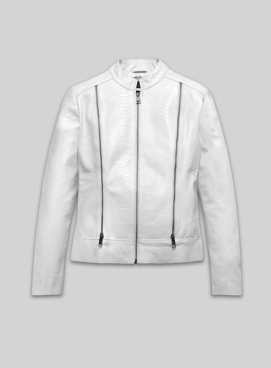 White Python Leather Jacket # 230