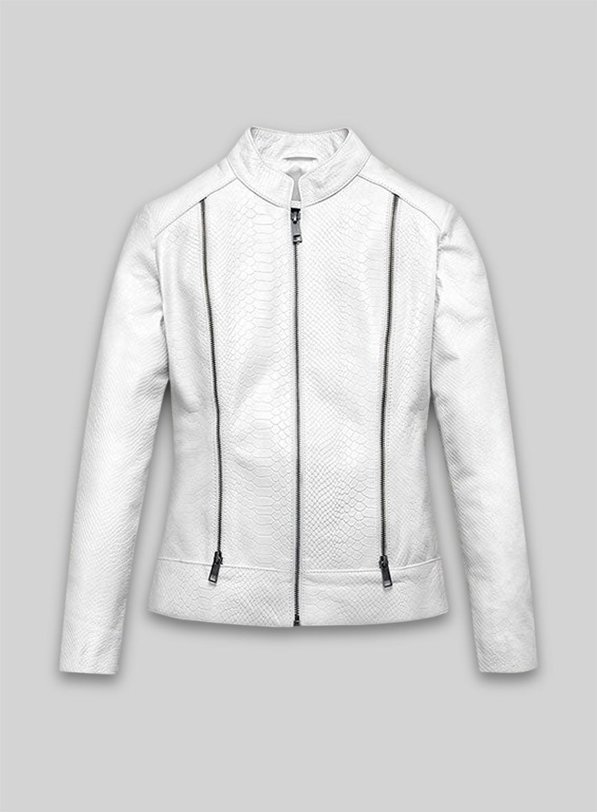 White Python Leather Jacket # 230