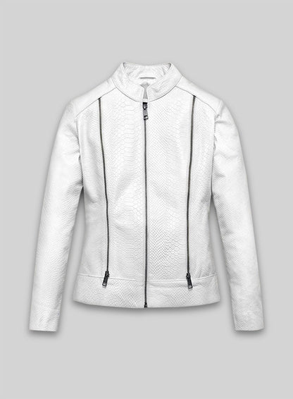 White Python Leather Jacket # 230