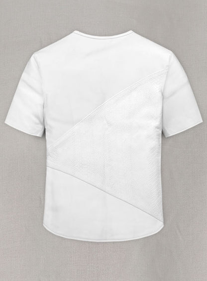 White Renoir Leather T-Shirt - LeatherCult