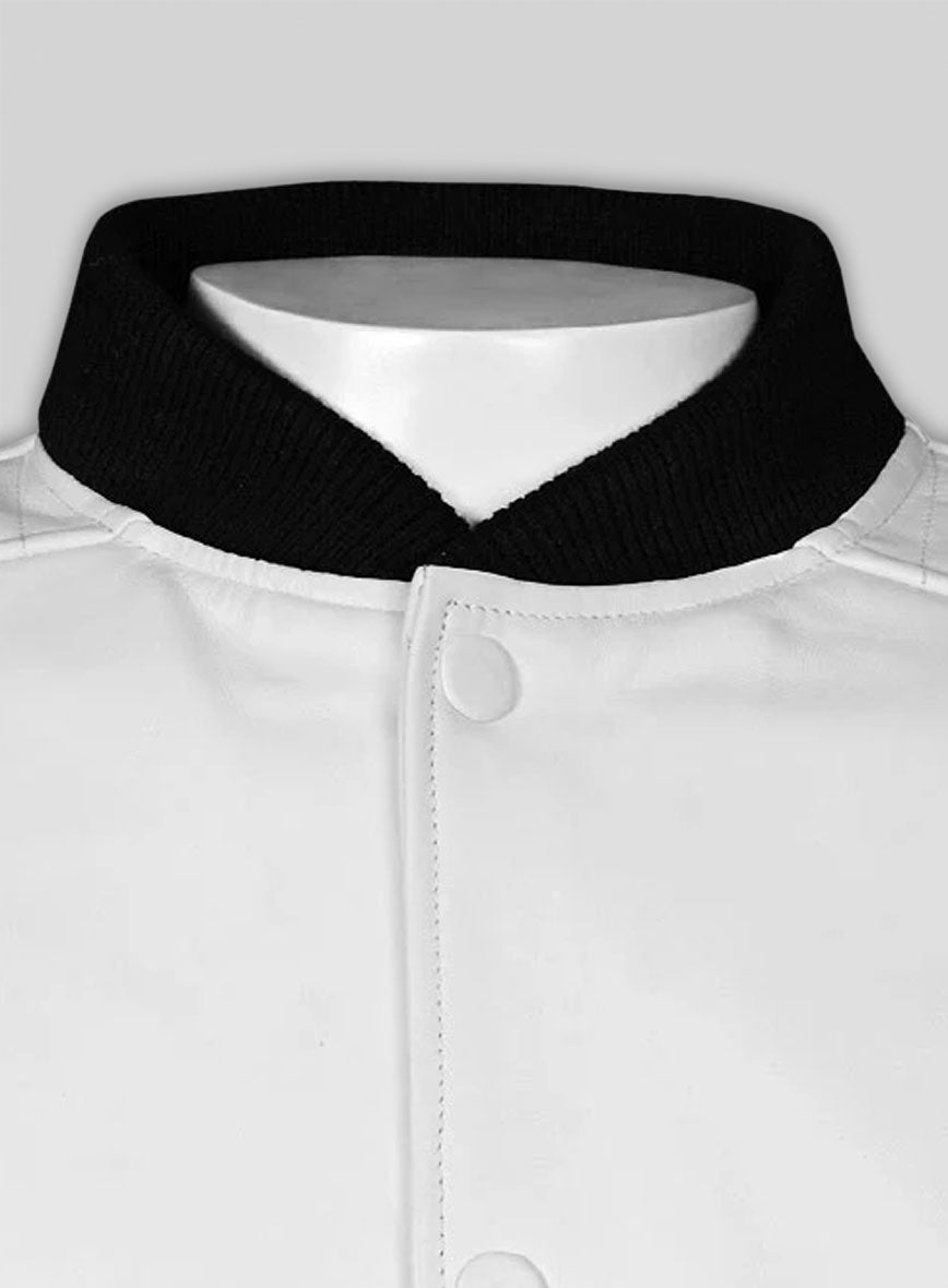 White Leather Jacket # 642