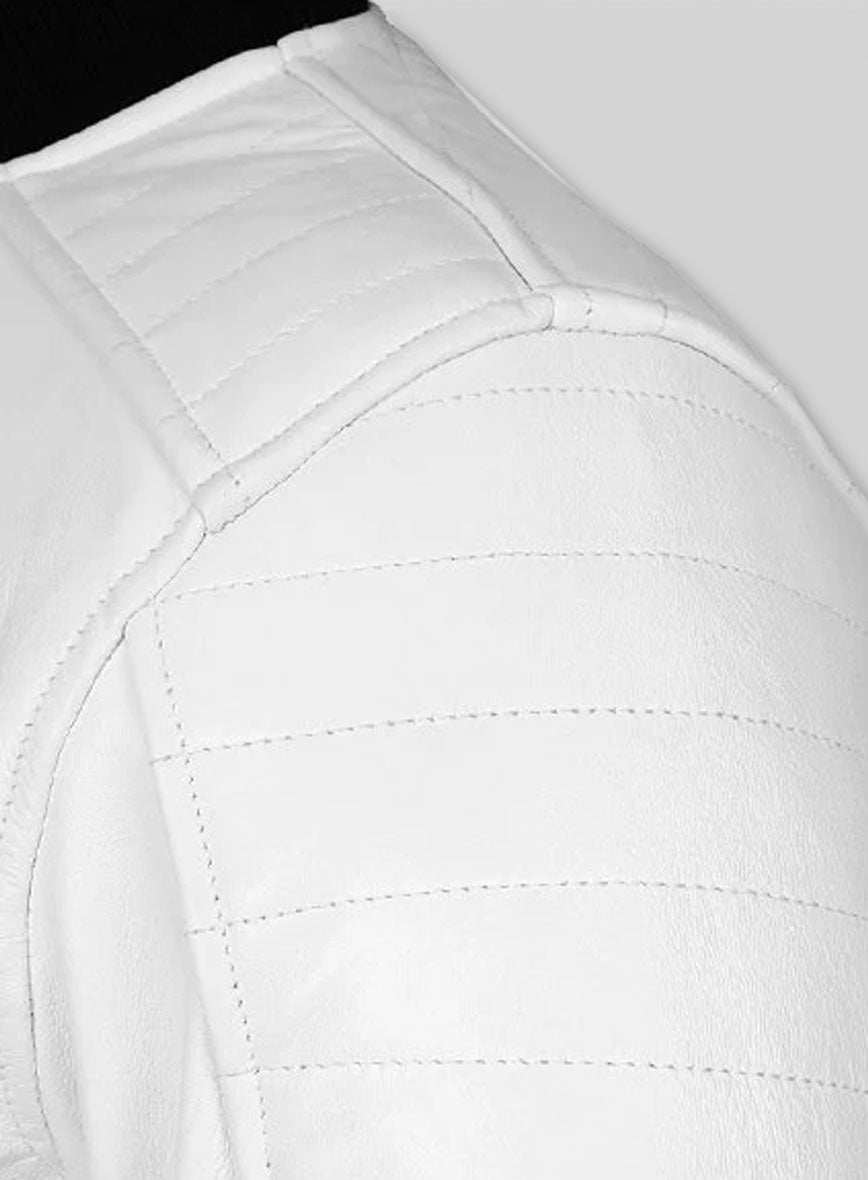 White Leather Jacket # 642