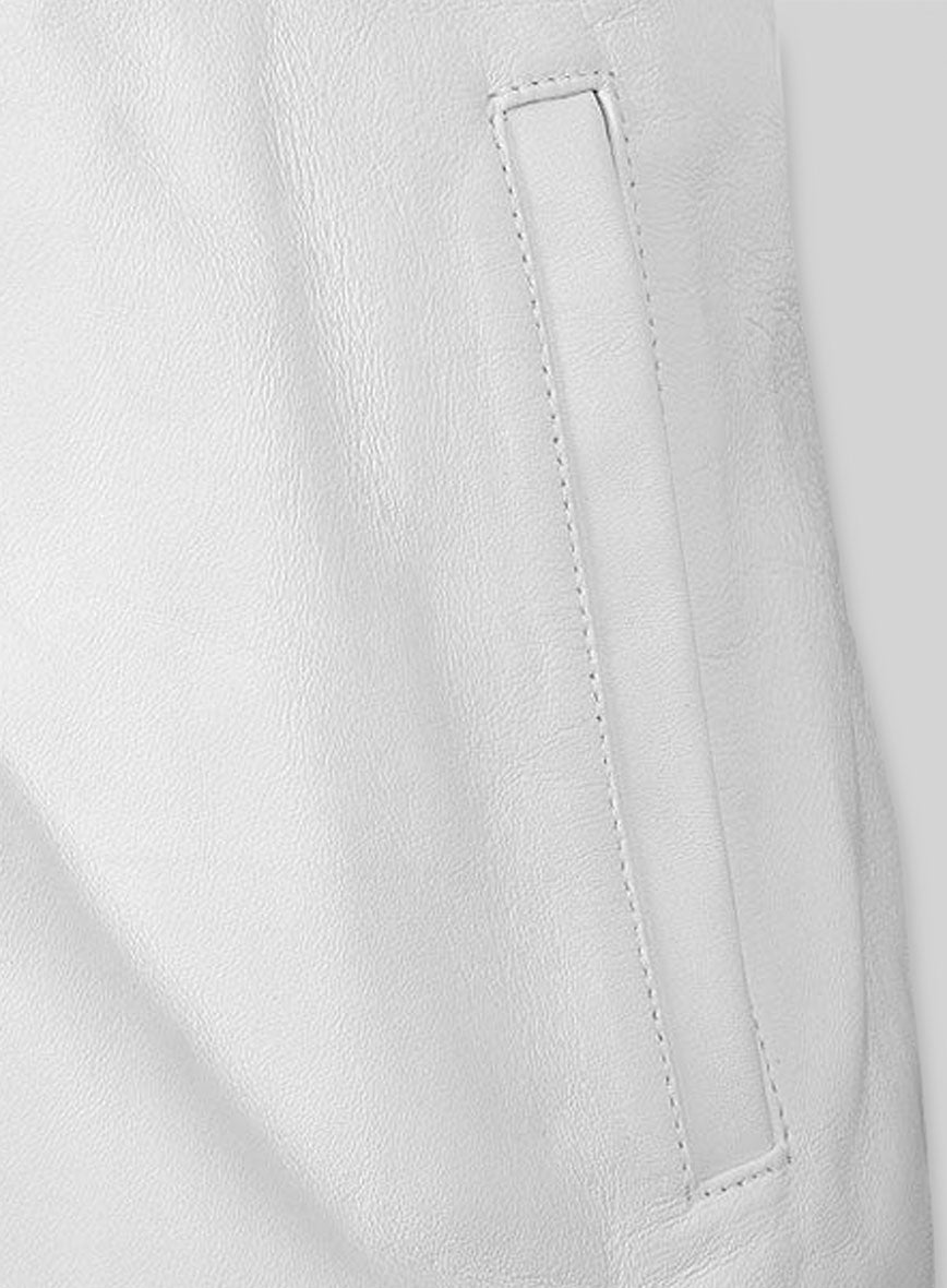 White Leather Jacket # 642
