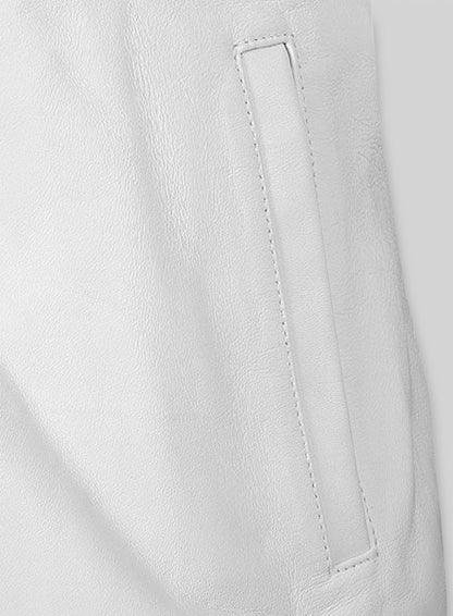 White Leather Jacket # 642