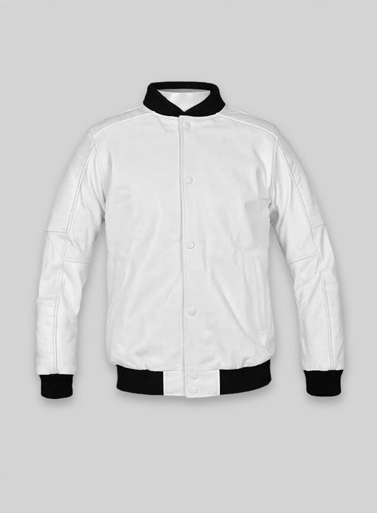 White Leather Jacket # 642