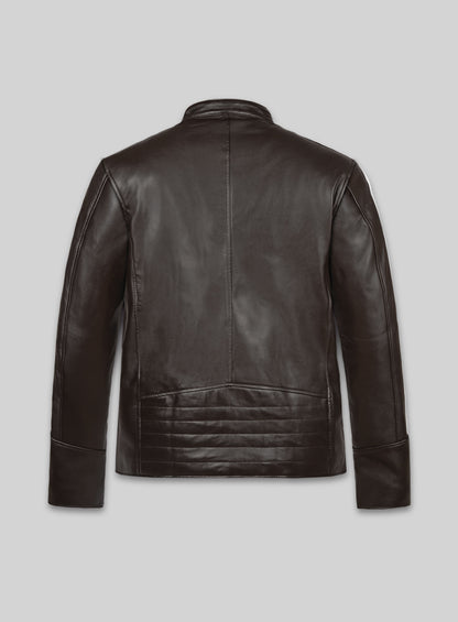 White Stripe Leather Jacket # 100