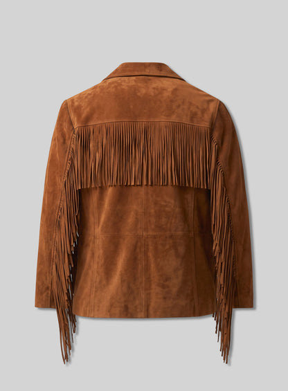 Wild West Fringe Suede Leather Blazer