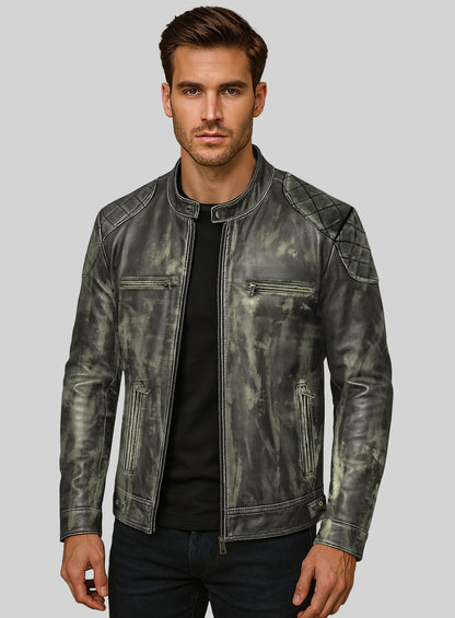 William Charcoal Leather Jacket