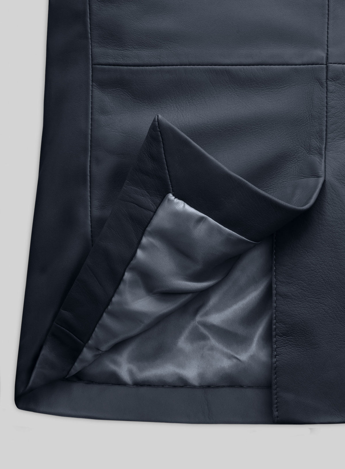 Winsor Blue Lambskin Leather Blazer