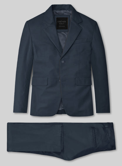 Winsor Blue Lambskin Leather Suit