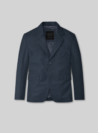 Winsor Blue Lambskin Leather Suit