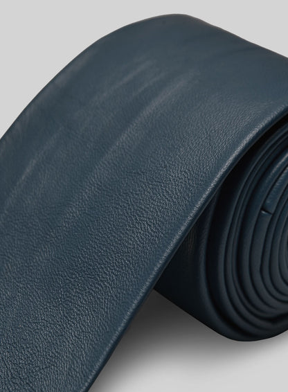 Winsor Blue Lambskin Leather Tie
