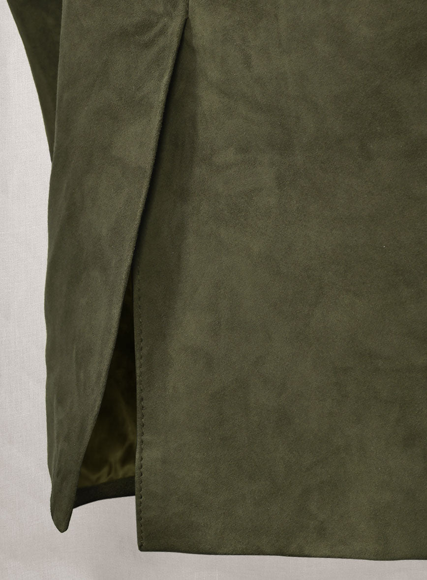 Woodland Green Suede Western Leather Blazer - LeatherCult