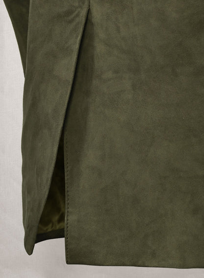 Woodland Green Suede Western Leather Blazer - LeatherCult