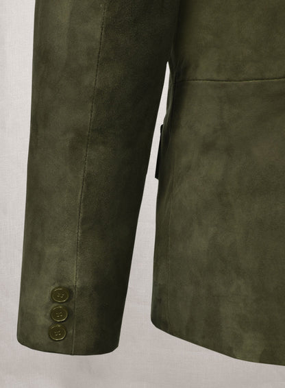 Woodland Green Suede Western Leather Blazer - LeatherCult