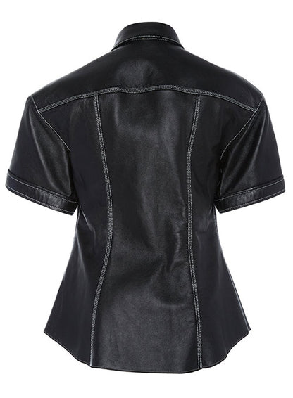 Leather Shirt Half Sleeves #3 - LeatherCult