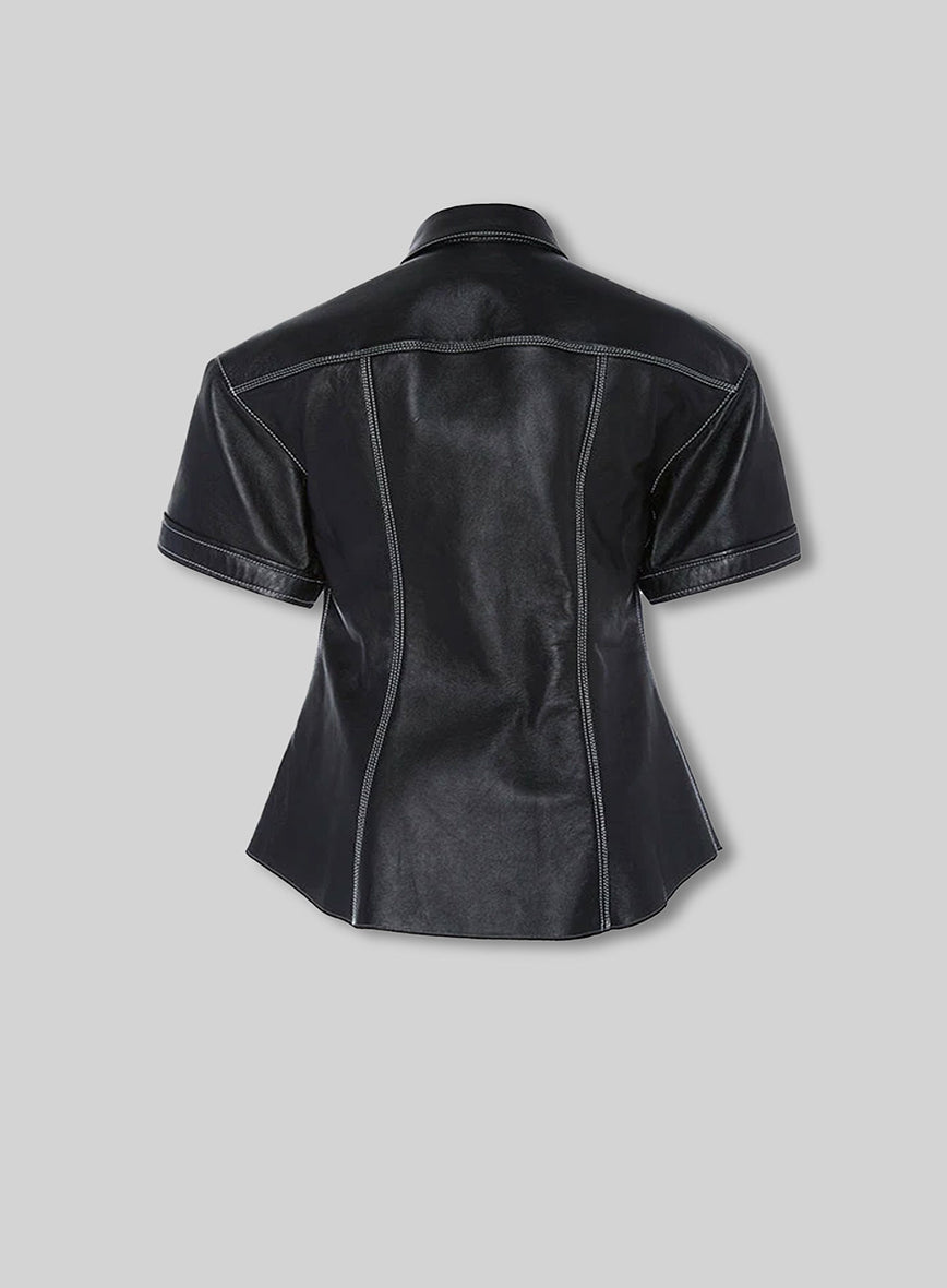 Leather Shirt Half Sleeves #3