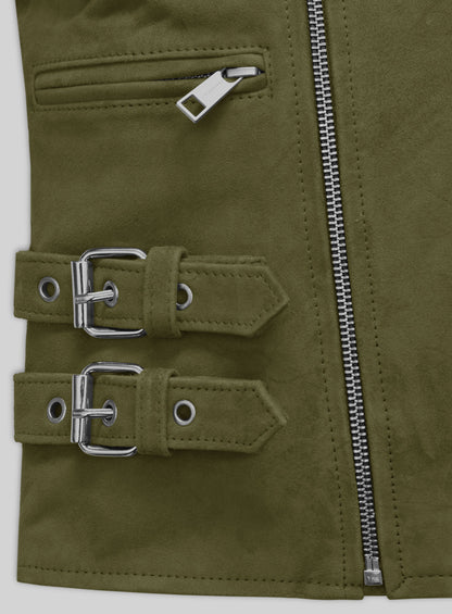 Woodland Green Suede Leather Jacket # 903