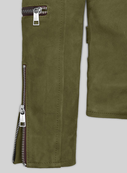Woodland Green Suede Leather Jacket # 903