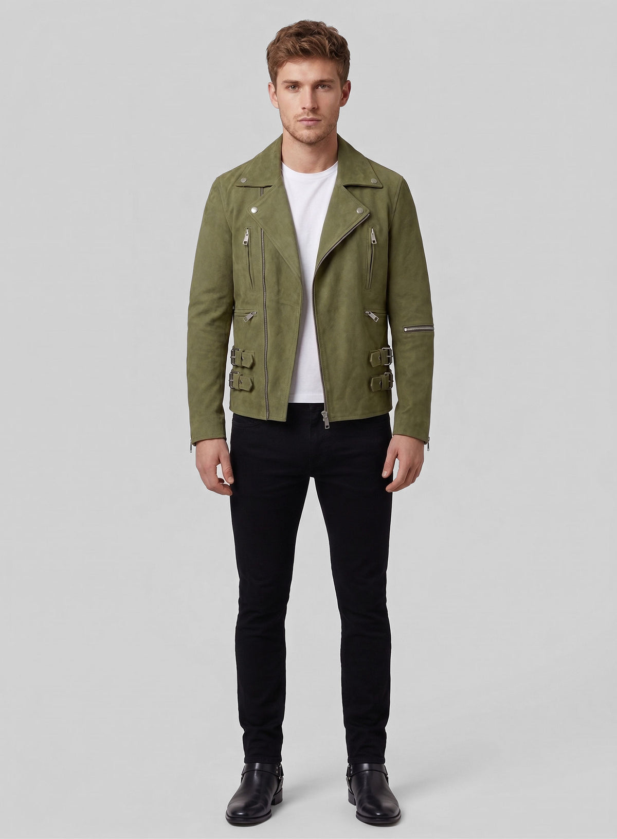 Woodland Green Suede Leather Jacket # 903