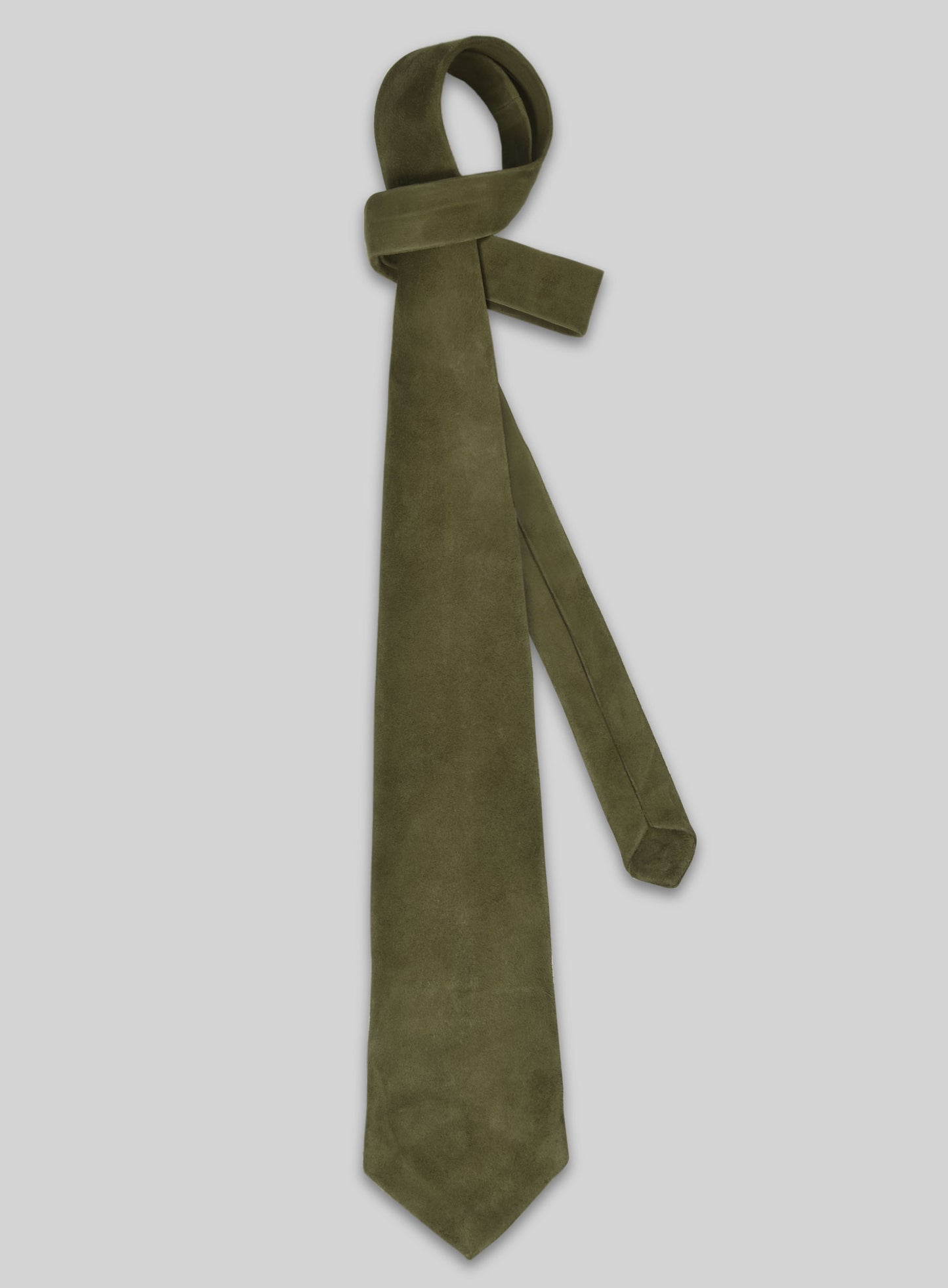 Woodland Green Suede Leather Tie