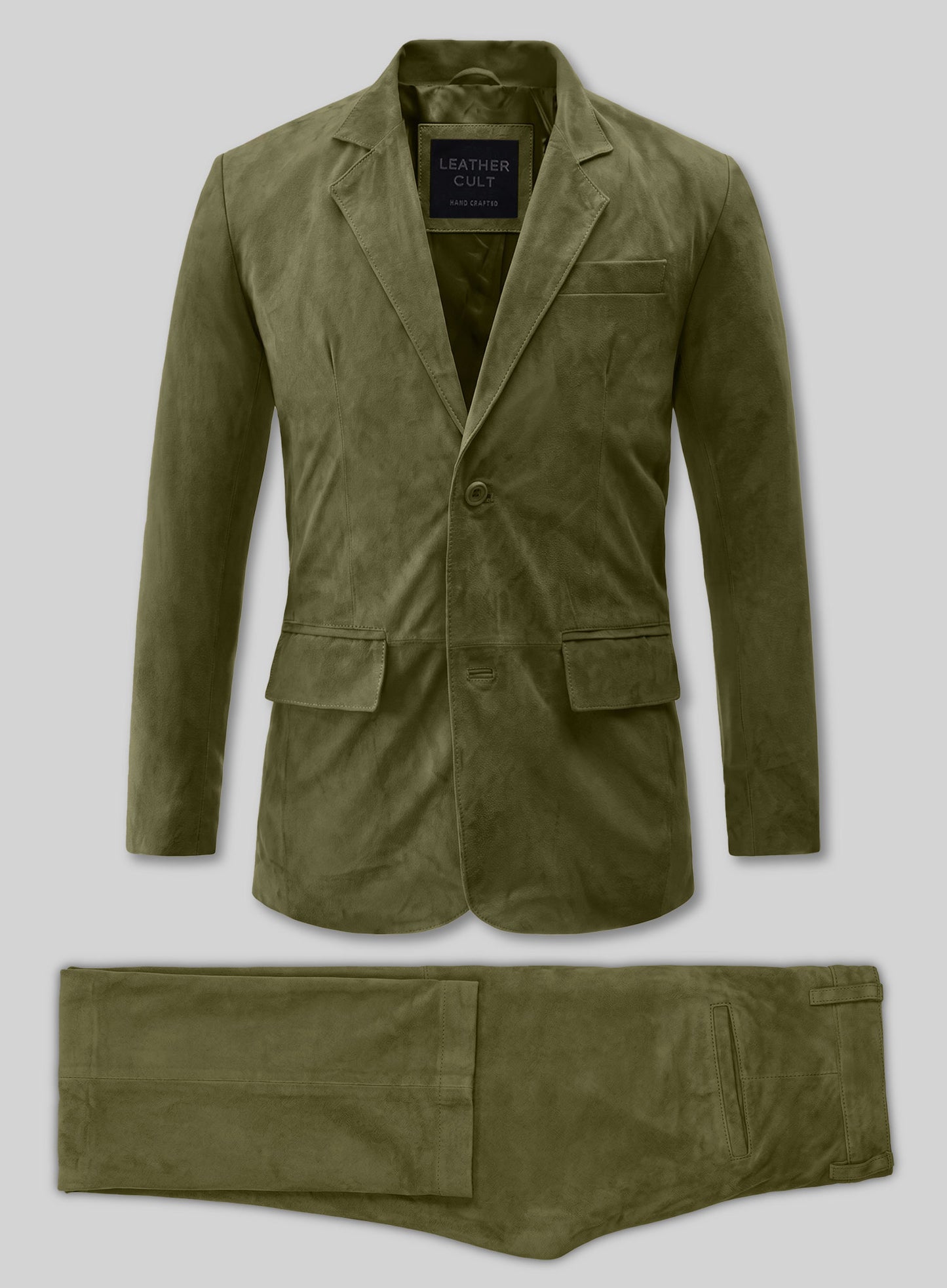 Woodland Green Suede Leather Suit