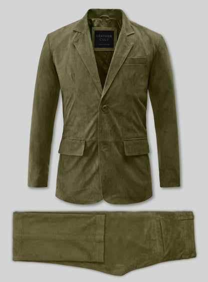 Woodland Green Suede Leather Suit