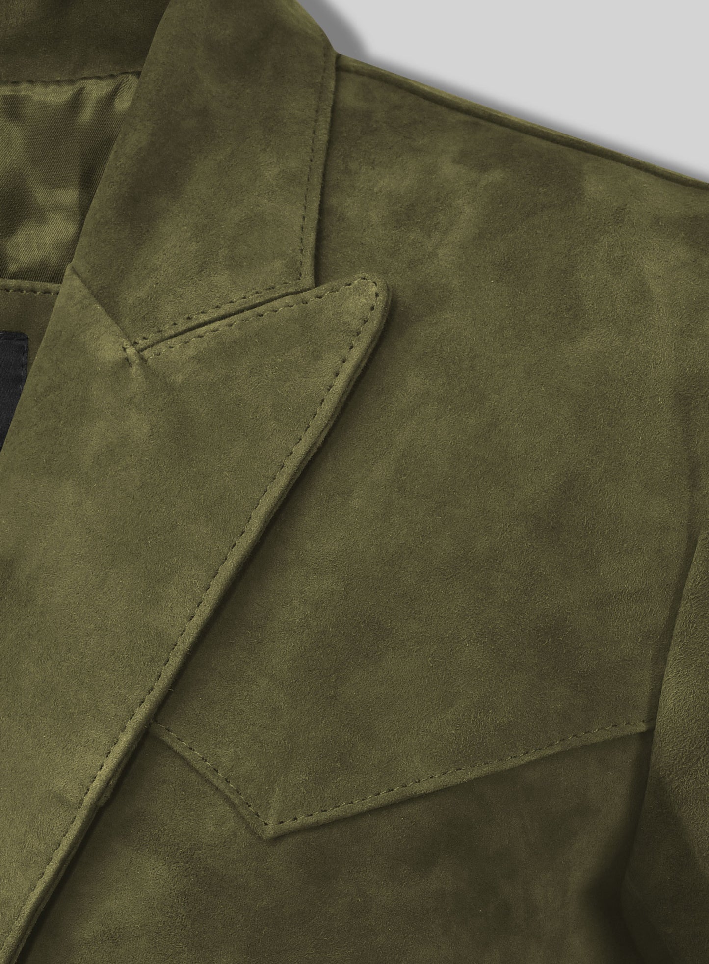 Woodland Green Suede Western Leather Blazer
