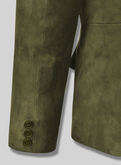 Woodland Green Suede Western Leather Blazer