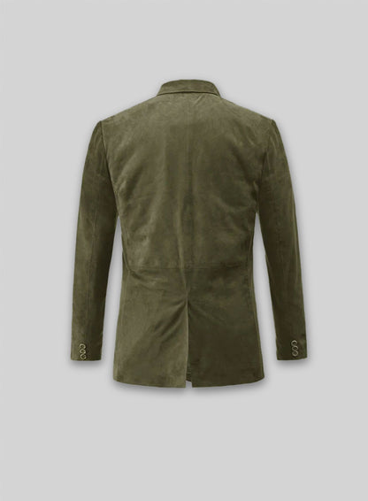 Woodland Green Suede Leather Blazer