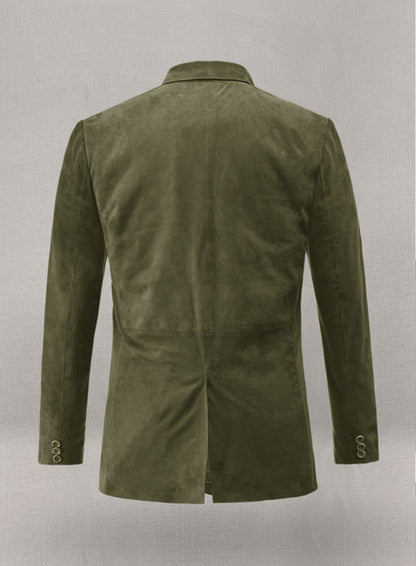 Woodland Green Suede Leather Blazer - LeatherCult
