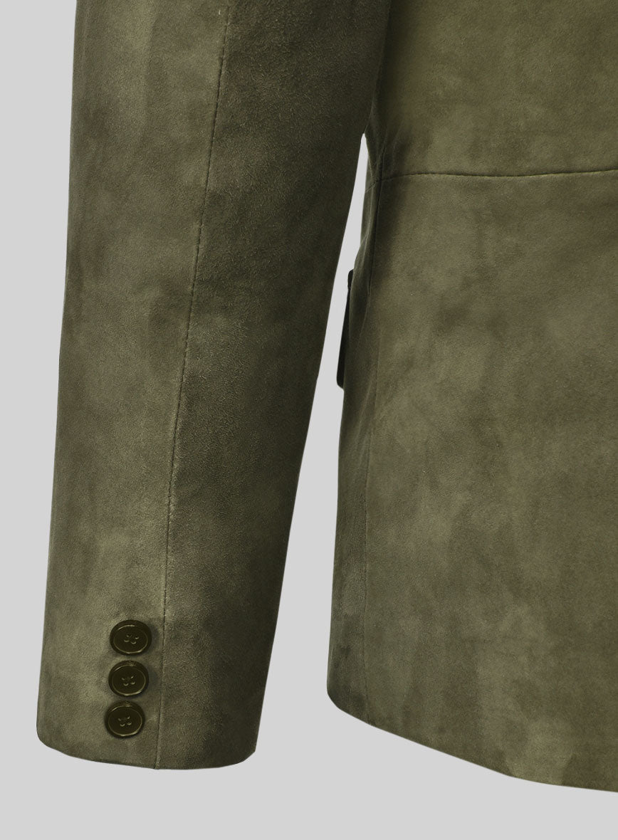Woodland Green Suede Western Leather Blazer