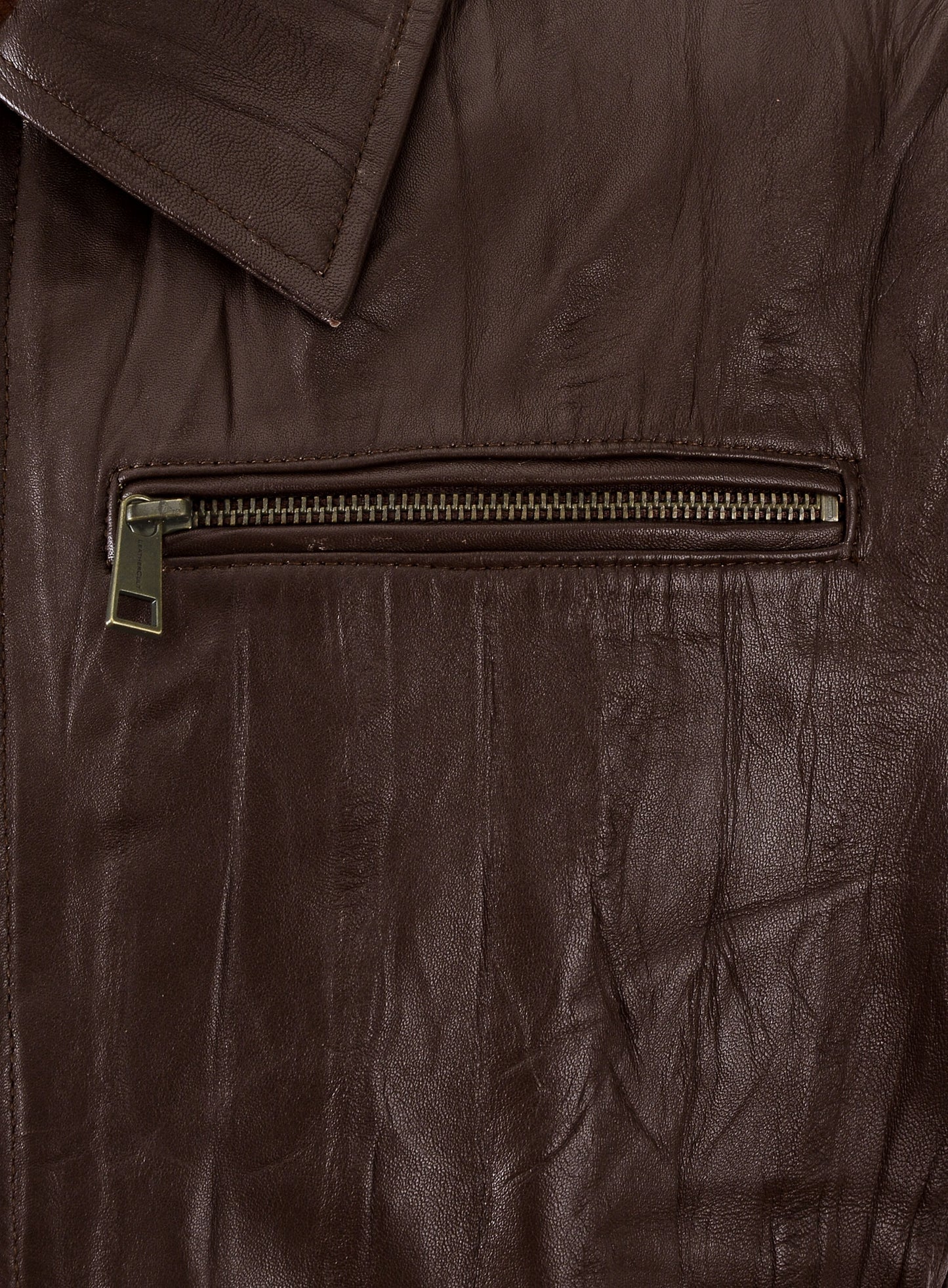 Wrinkled Brown Bruce Willis Surrogates Leather Jacket
