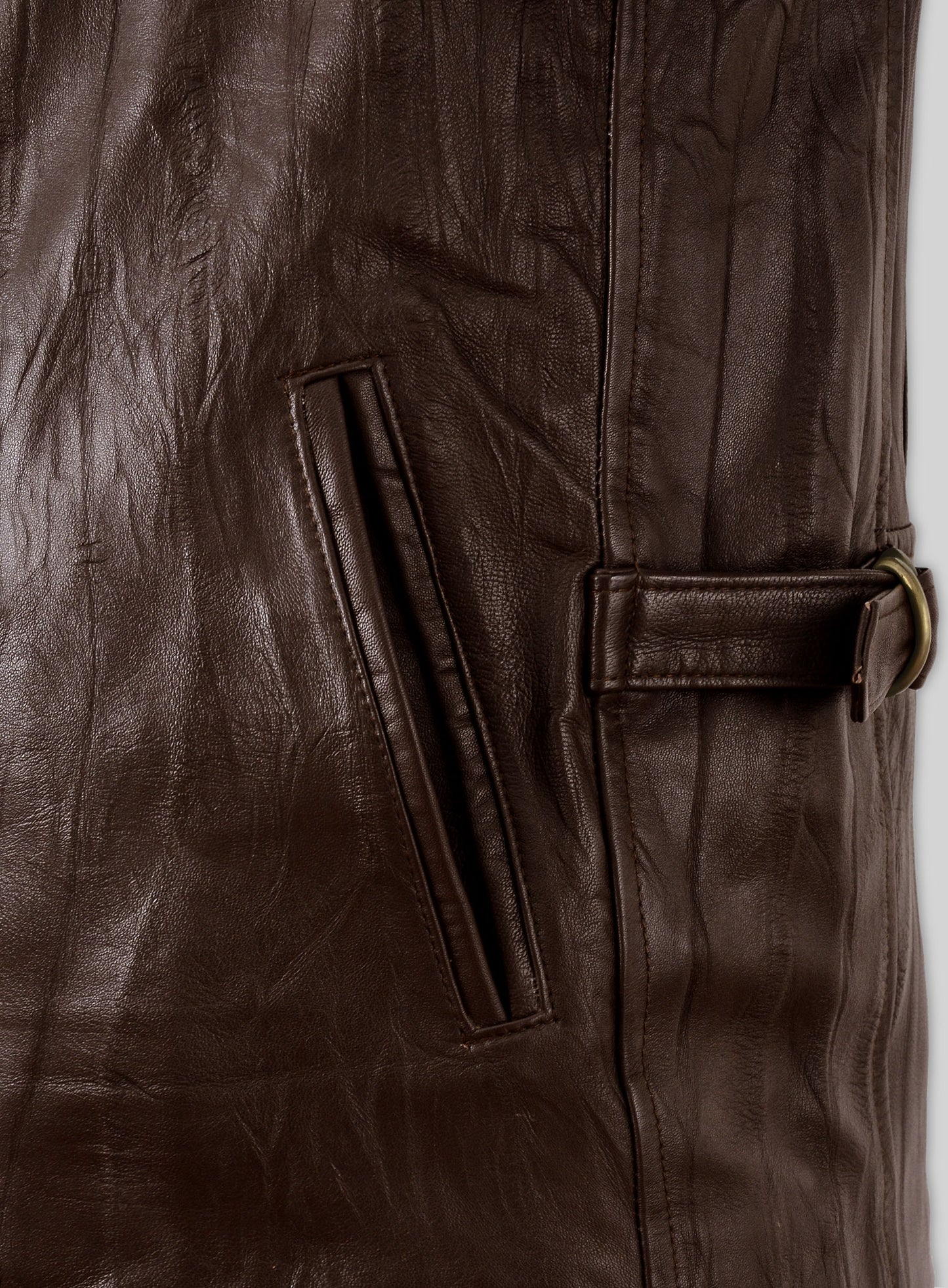 Wrinkled Brown Bruce Willis Surrogates Leather Jacket
